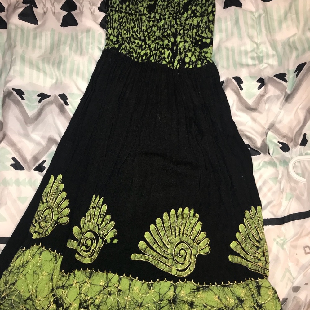 Black and green sundress/cover up from Aruba